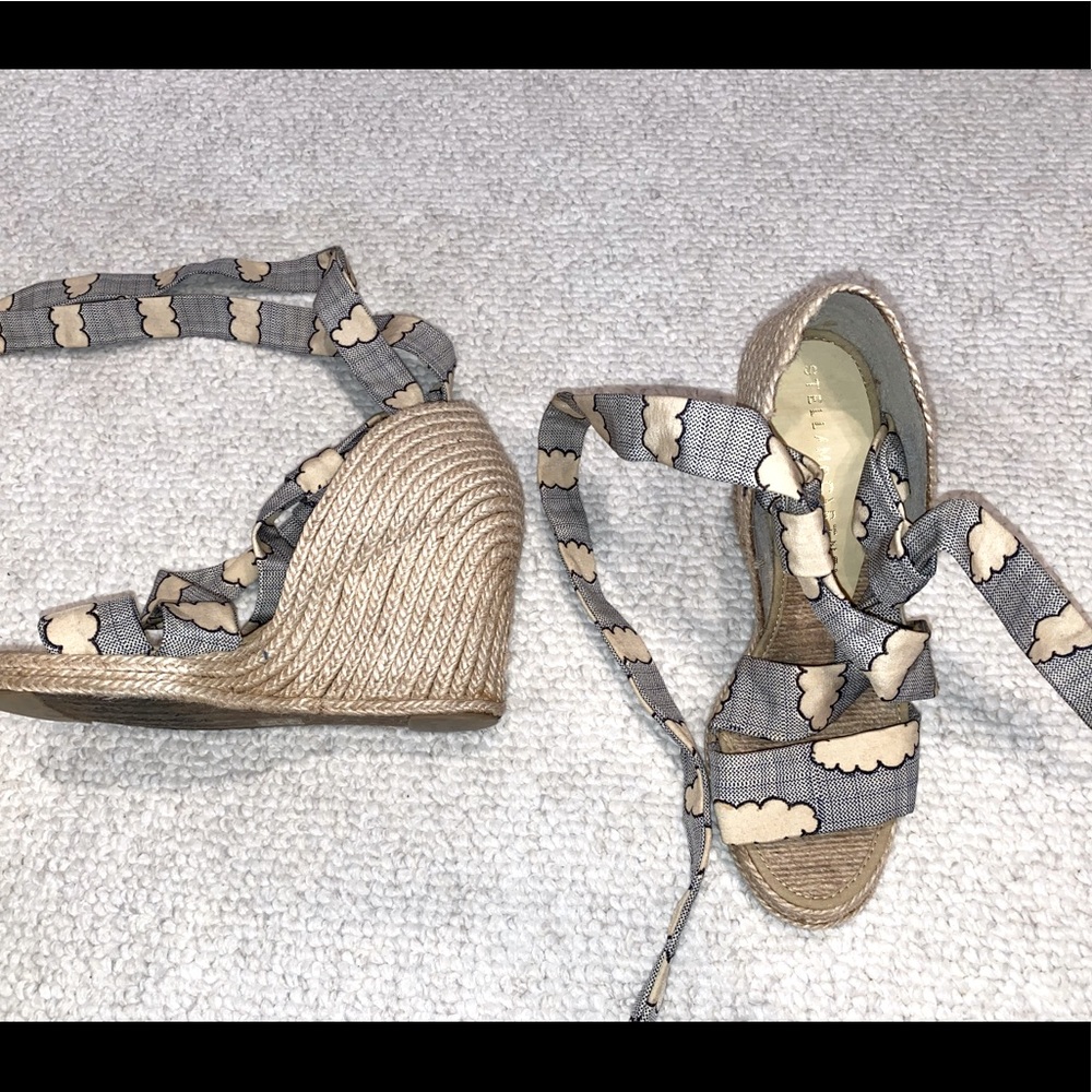 Stella McCartney size 40 10 hemp wedge Cloud wrap fabulous sandals!! Great cond!